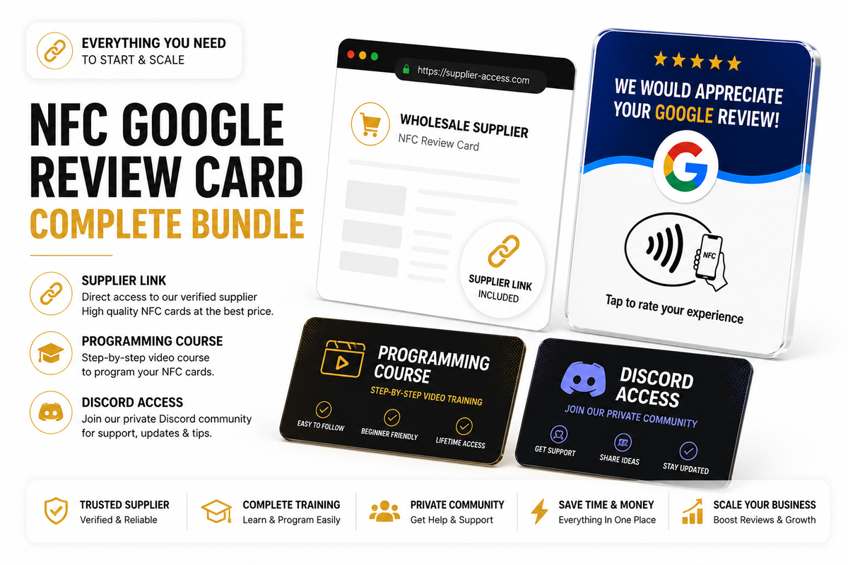 Google nfc supplier link + programming course + discord access